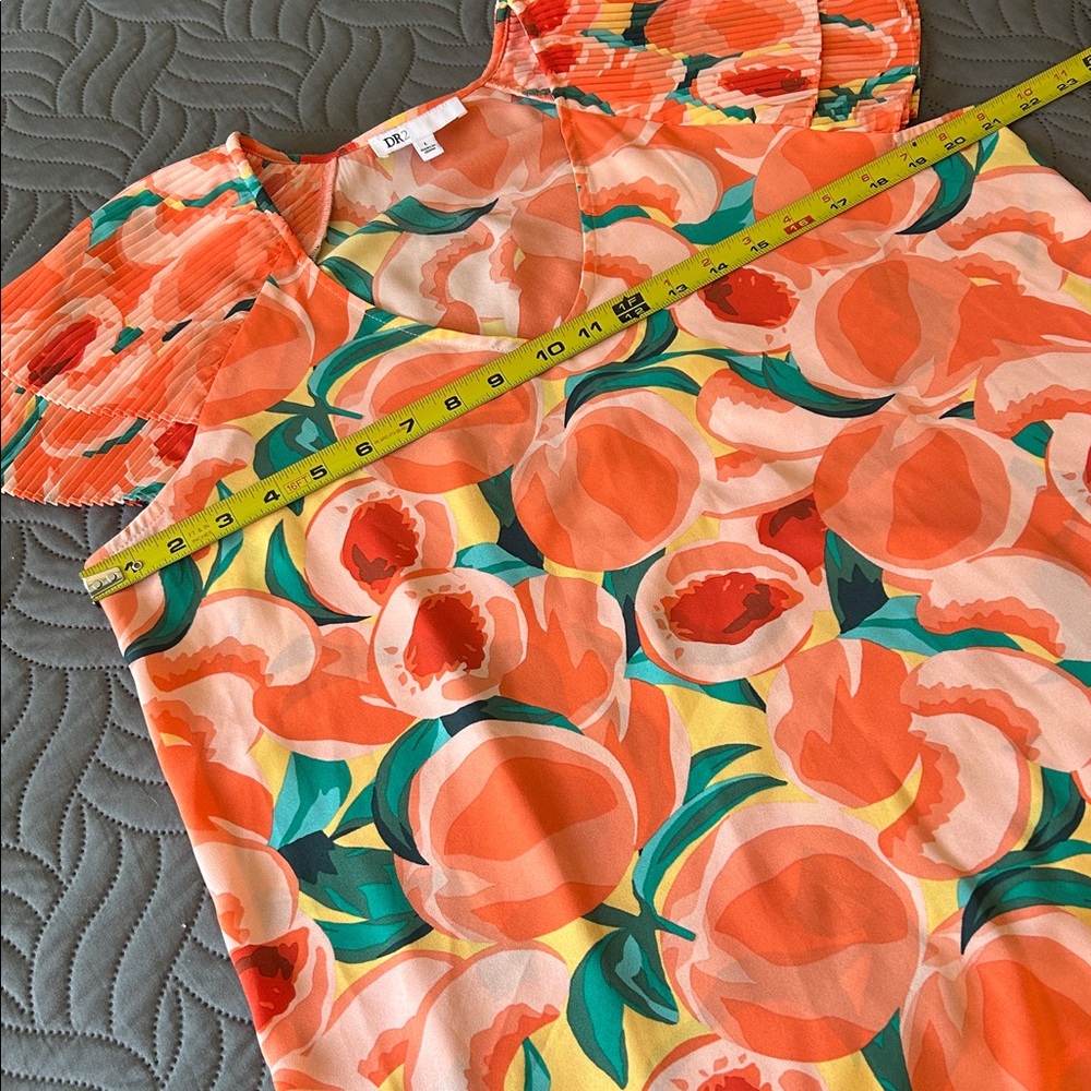🍑 DR2 Orange/Green Floral Top - Picture 6 of 7